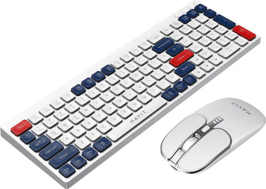 Havit ΚΒ830WB Ασύρματο Gaming Πληκτρολόγιο (International English) Λευκό