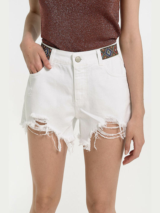 Trash & Luxury Women's Jean Shorts White