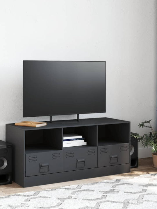vidaXL TV-Ständer Metall Anthrazit M99xP39xH44cm