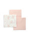Mamas & Papas Muslin Shoulder Burp Cloths Turquoise 90x90cm. 3pcs