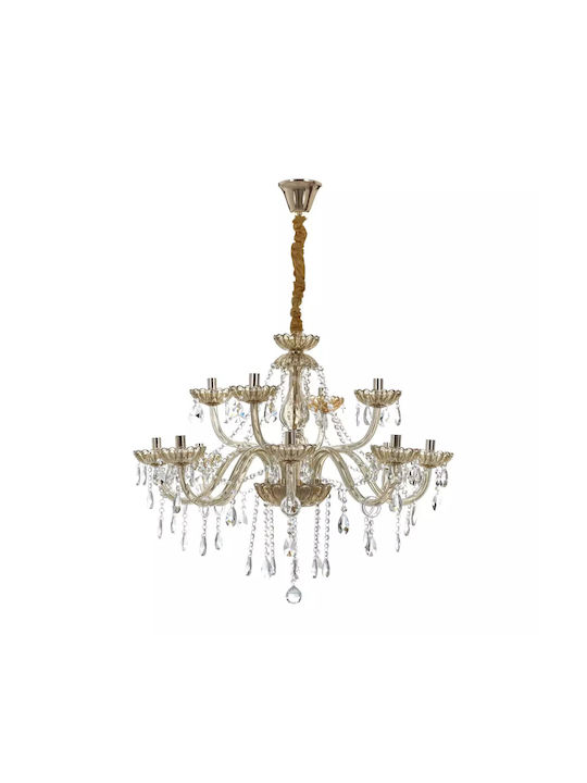 Candelabru 12xLED încorporat cu Cristale Transparent 1796-12-gd-elbulgaria