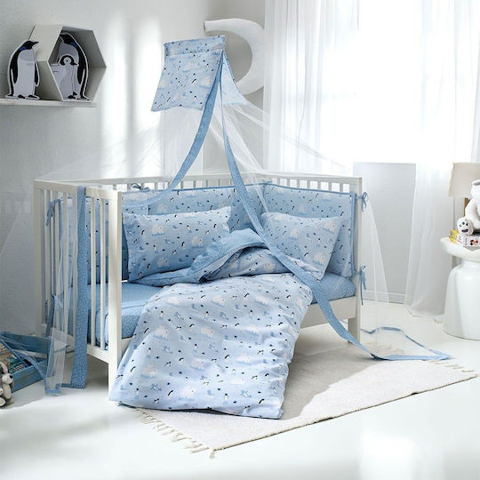 Vesta Home Arktos Baby Quilt Double Sided Cotton Light Blue 120x160cm