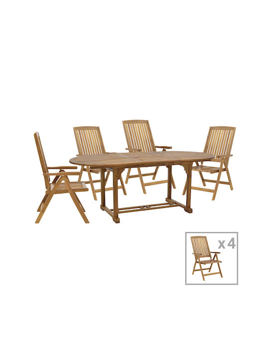 Set Outdoor Dining Natural Zerco-sopho 5pcs