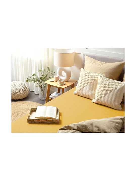 Beliani Μονό Mustar 180x200cm Beliani Μονό Mustar 180x200cm
