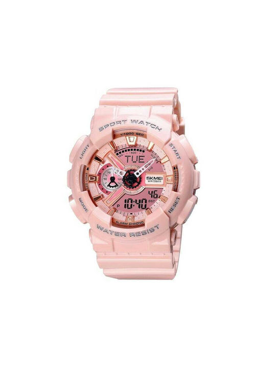 Skmei 1834 Digital/Analog Watch with Pink Rubber Strap 018346_pi