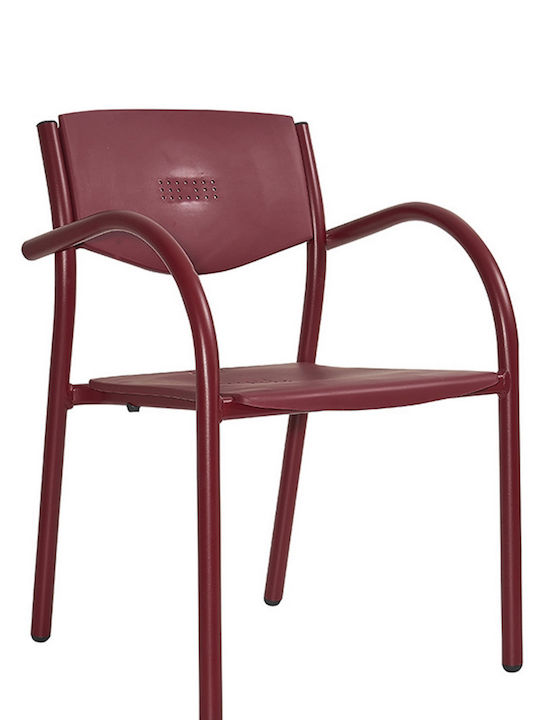 Καρέκλα Εξωτερικού Χώρου Μεταλλική Orlando Bordeaux 59x55x79εκ.