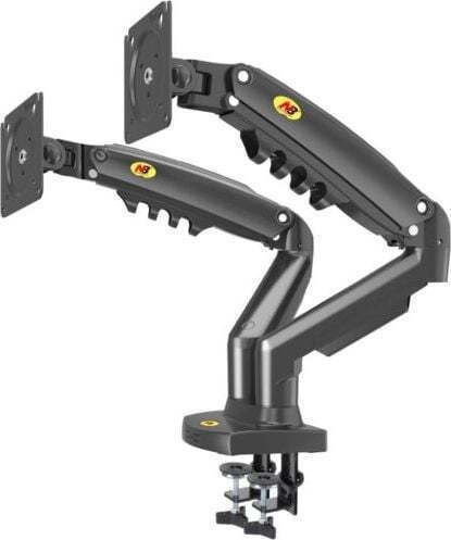 North Bayou NB F160B Stand Desk Mounted for 2 Monitors up to 27" with Arm