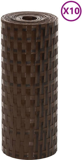 Vidaxl Patio Dividers 10 Pieces Brown & Black 255x19 cm Synthetic Rattan Brown