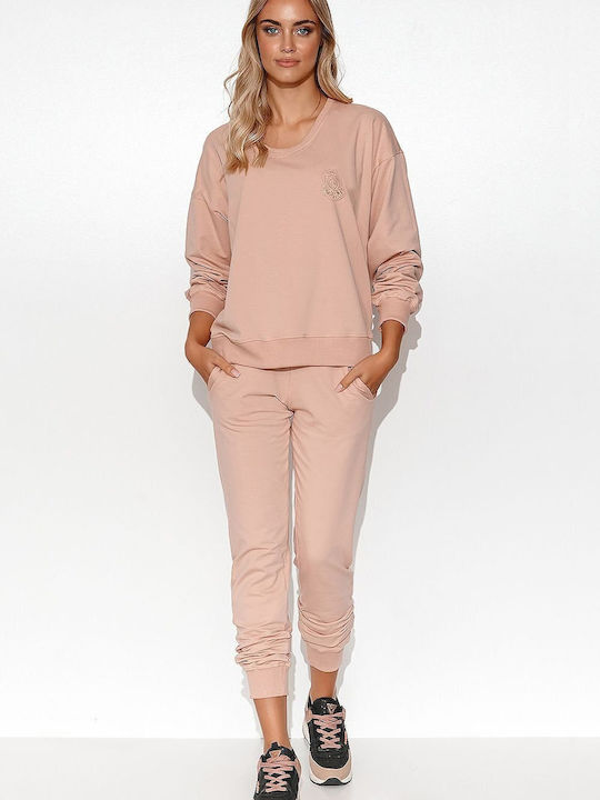 Makadamia Damen-Sweatpants-Set Rosa