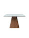 Totem Table Dining Room with Marble Surface White 120x120x120cm