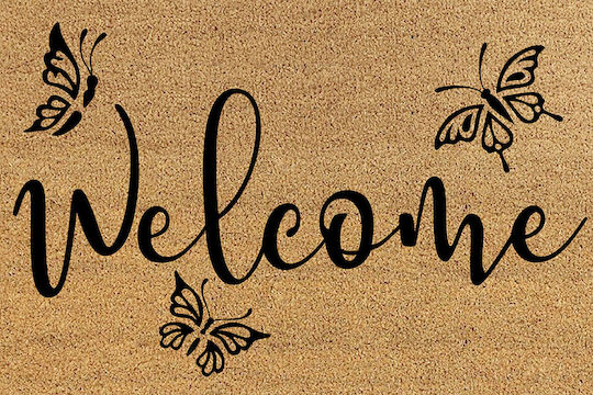 Etoile Covor de Intrare din Cocos cu Suport Antiderapant "welcome 40x60buc