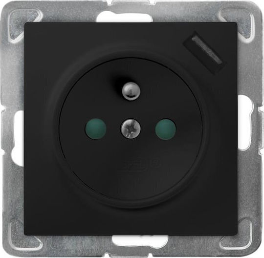 Ospel Impresja Priză Electrică Mortice Simplă Neagră