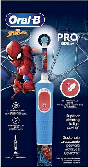 Oral-B Vitality Pro Children's Electric Toothbrush with Chronograph for 3+ Years Spiderman