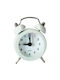 Luna Tabletop Clock with Indicators Metal with Alarm Clock White 000622560