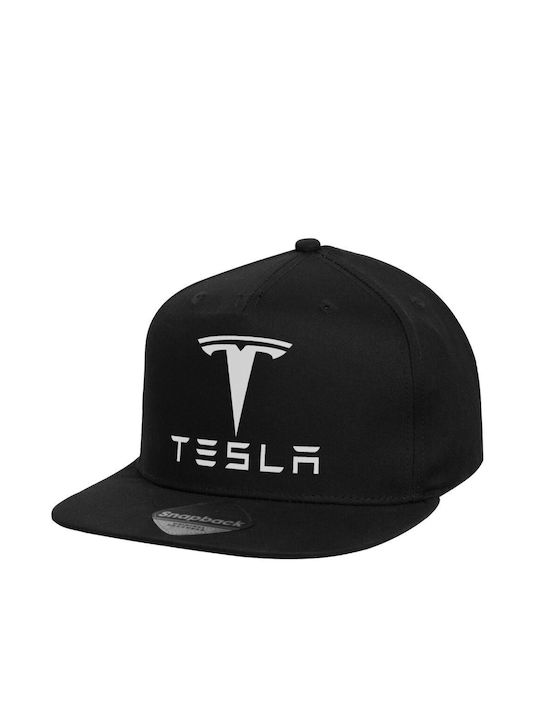 Beechfield Παιδικό Καπέλο Jockey Υφασμάτινο Tesla Motors Μαύρο