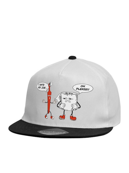 Beechfield Kids' Hat Jockey Fabric I Hate My Job White