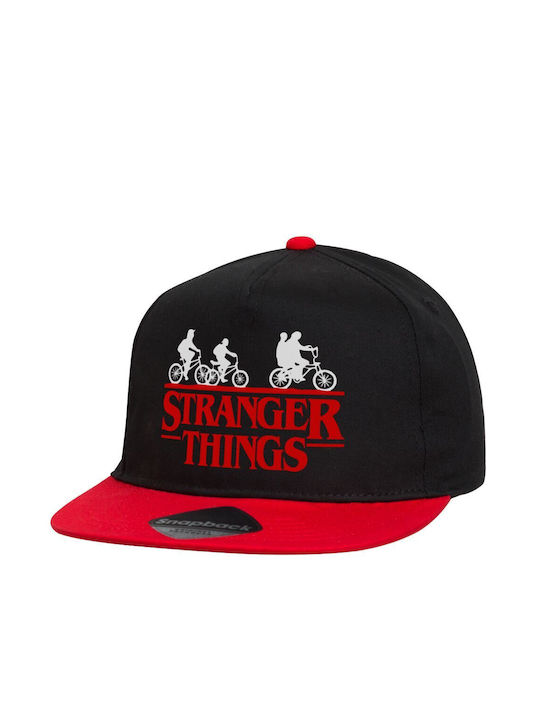 Beechfield Παιδικό Καπέλο Jockey Υφασμάτινο Stranger Things Red Μαύρο