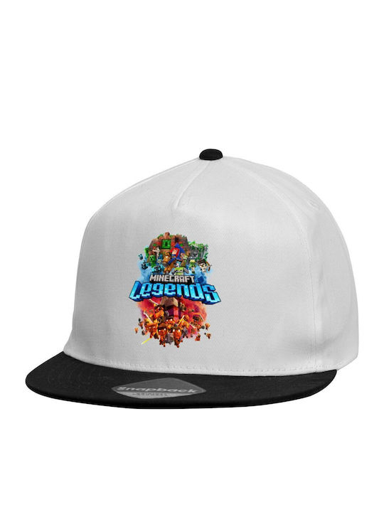Beechfield Kids' Hat Jockey Fabric Minecraft Legends White