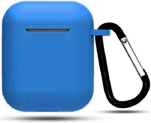 Case Silicone with Hook in Blue color for Apple AirPods 1 / AirPods 2