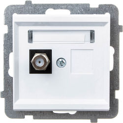 Ospel TV Antenna Socket in White color GPA-1RF/...