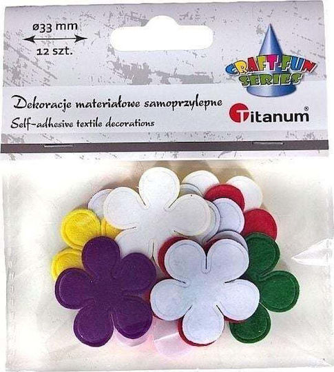 Set Ornamente cu Flori Textile 3.3x3.3x12cm 12 Bucăți