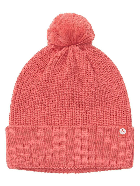 Pom Pom Beanie Γυναικείος Σκούφος Πλεκτός σε Ροζ χρώμα