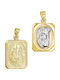 Papoulidis Jewellery Anhänger Kinder Amulett Beidseitig Konstantinato aus Gold 9K FY220-9