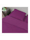 Dimcol Sheet Set with 1 Pillowcase for Single Bed 160x240cm. Solid Dark Magenta 2pcs