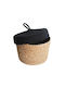 Mod8 Coș decorativ Din paie cu capac și mânere Natural-Negru 27x27x20.5buc