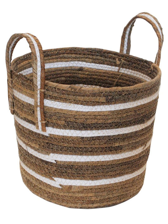 Mod8 Coș decorativ Din paie cu mânere Beige 30x30x25.5buc