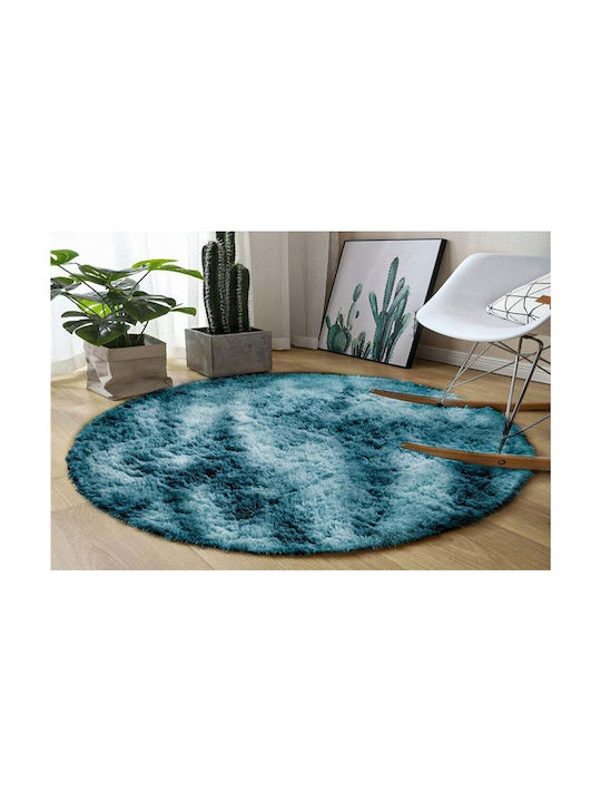 Rug Round Dark Blue