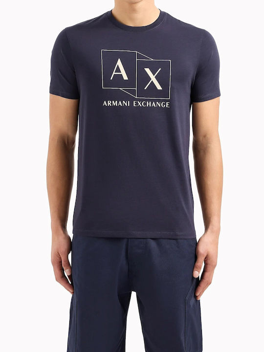 Armani Exchange T-shirt Bărbătesc cu Mânecă Scurtă Albastru marin