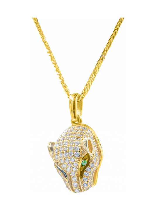 Daskalakis Necklace from Gold 14K with Zircon