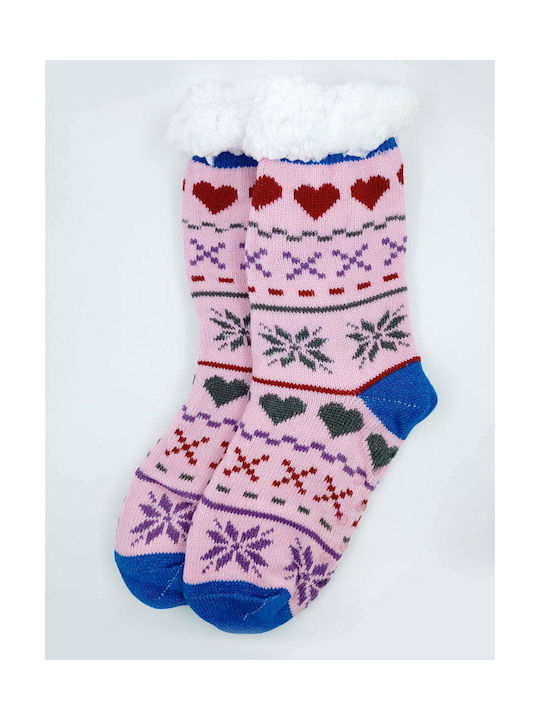 Vi-mas Women's Fluffy Slipper Socks with Non-Slip Sole