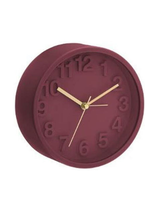 Aria Trade Επιτραπέζιο Ρολόι με Ξυπνητήρι Μπορντό AT1148