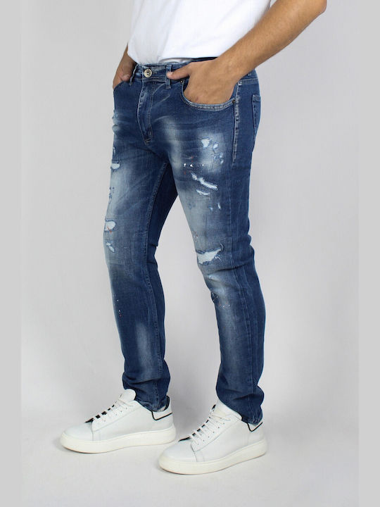 Scaff Scaff Pantaloni de Bărbați din Jean în Croială Slim Blue