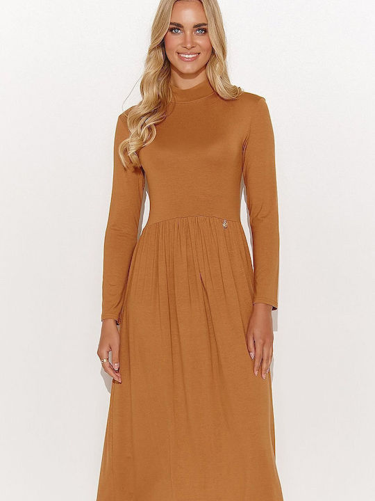 Makadamia Dress Turtleneck Brown