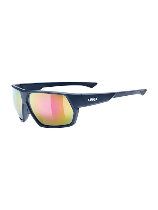 Uvex Sportstyle Men's Sunglasses with Blue Plastic Frame and Multicolour Mirror Lens S5330594416