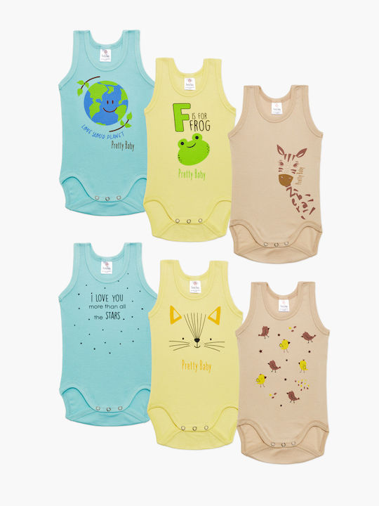 Pretty Baby Set Body pentru Bebeluși Lenjerie Coloured 6buc