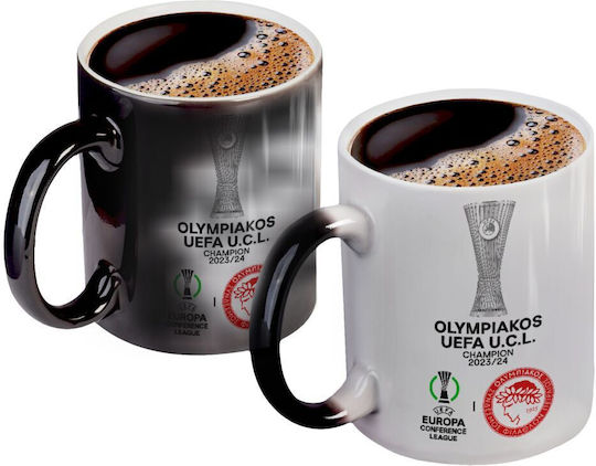Koupakoupa Olympiacos Uefa Europa Conference League Champion 2023/24 Heat Change Mug Ceramic Black 330ml