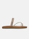 IRIS Leather Women's Flat Sandals in Gold Color