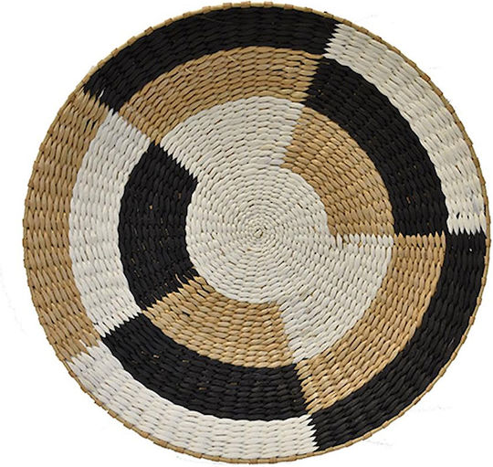 Mod8 Wall Decor Plate Beige Made of Wicker Material 50x50cm