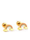 Hypoallergenic Kids Earrings Rainbow Steel 316l Gold Bode 02402