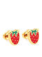 Hypoallergenic Kids Earrings Strawberry 316L Steel Gold Bode 02400