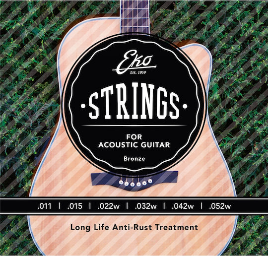 Eko Set of Bronze Strings for Acoustic Guitar 11 - 52"