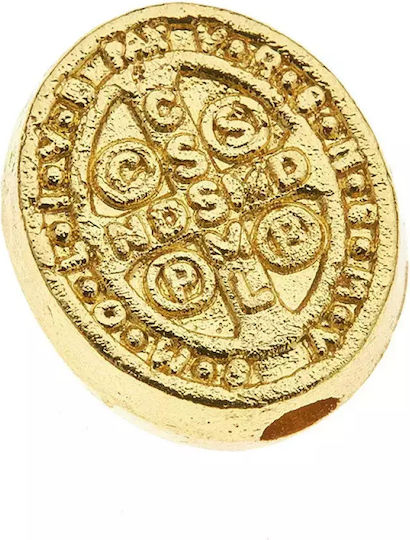 Oval Perforated Gold Cross 1cm 50pcs Nu2323 Nv-25-00071-2323-xryso