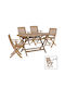 Set Outdoor Dining Natural Recofly-falov 5pcs