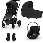 Cybex Adjustable 3 in 1 Baby Stroller Suitable for Newborn Moon Black