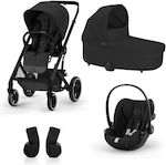 Cybex Verstellbar 3 in 1 Baby Kinderwagen Geeignet für Neugeborene Moon Black