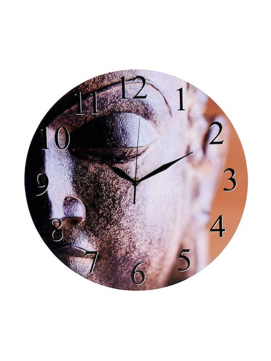 Wanduhr Hölzernes Buddha Ø33cm